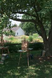 Easels of Shy Lady Painters at the Florence Griswold House