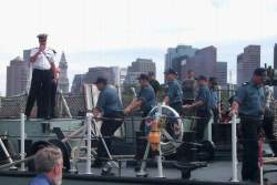 Docking the Canadian frigate "La Ville Quebec"