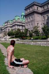 In Champ de Mars on the old walls of Montreal