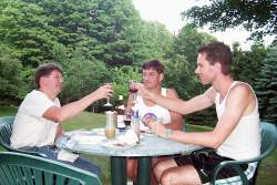John, Alan and Keith at dinner 