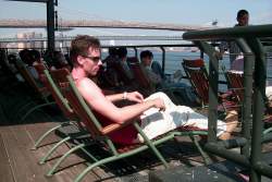 An armchair with memories, at the South Street Seaport