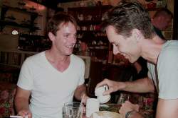 Dinner with John Paul in Tea and Sympathy (look at the teapots in the background!)