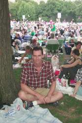 Listening to the New York Philharmonic sunset concert in Central Park
