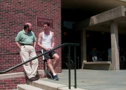 Hanging outside my old grad-school building (and Patrick's office) at U. of Penn.