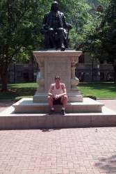 Statue of Ben Franklin on the campus