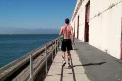 Running in the Marina while the fog cometh