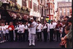 A photo of the waiter's race in London's Old Compton Street