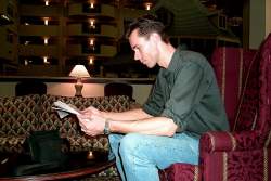 In the Doubletree Hotel, passing time