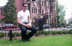 In a cute little park dedicated to Sonny Bono