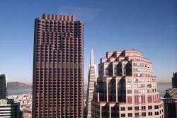 San Francisco skyscrapers basking in the heat