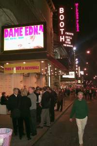 The crowds outside the Booth Theater