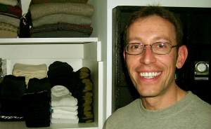 At Peter's party - Peter and his famously organized sock closet