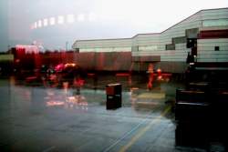 The rain returns just as I check in