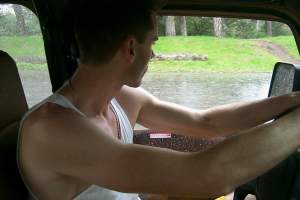 Back to the car and observing the storm