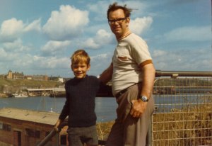 On a walk, with my Dad, 30 years ago