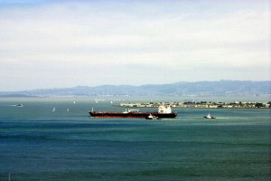 Passing ships in the Bay. (Apologies for the poor quality - I got my Kodak
back but it seems to be having problems focusing!)