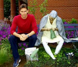 Sitting outside the Walton Arts Center last night just before the concert. The old lady beside me didn't have much to say.
