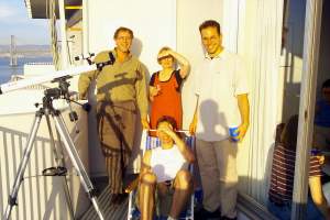 Le Duc generously portioned out a good deal of his time, that evening,
in conversation with old members of his staff. To the left, his former
equerry, Mark. In the center, Wendy, midwife to three of le Duc's
children. And to the right, his former surveyor, James, recently appointed
Mathematician to the Court. It was delightful to see the easy manner in
which their conversations with le Duc were conducted - no hauteur from
the great man, and little in the way of unnecessary servility from his
former servants. 