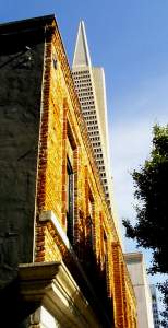 One of the old brick-faced buildings that fill the quiet streets of this part of the city.