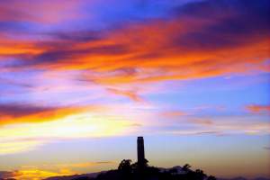 Coit Tower (on the top of Telegraph Hill) at Sunset