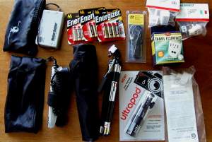 Just a few of the gizmos I'm taking with me