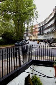 View up the crescent from my hotel window