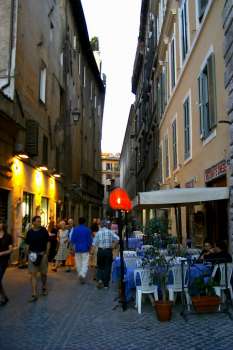 One of the streets leading off the Piazza