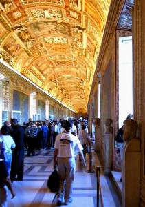 One of the less crowded rooms en route to the Sistine Chapel