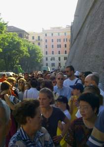 The lines behind me at the entrance to the Vatican museums