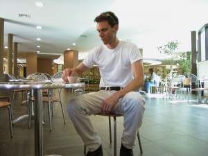 Recovering from art overload in one of the Vatican snack bars