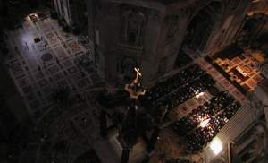 Looking down from the base of the cuppola