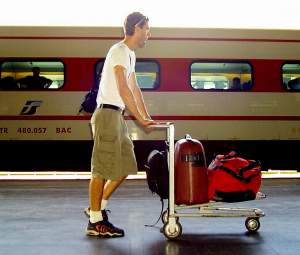Watching another Eurostar train pull out at Termini