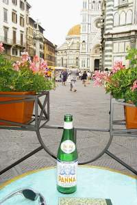 View from my cafe seat of the Plaza del Duome