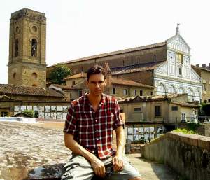 Even higher than the Piazzale, the beautiful small (by Florence standards!) church, San Miniato al Monte, with its
peaceful cemetry