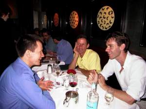 At dinner with David and Kelvin
