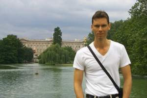 My Dad took one of me in St James Park, with Buckingham Palace in the background.