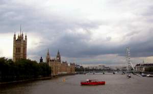 Looking down the Thames from Lambeth Bridge
