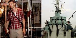 Left, in the boiler room, and right, the main turrets.