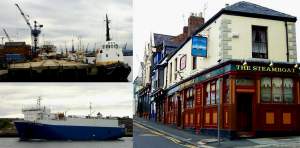 Finally, after a great, full day, back to South Shields. On the way to the hotel, I stopped
by the dockside to take some photos that attempt to capture the industrial, maritime feel to the river.