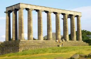 The massive folly on top of Calton Hill
