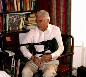 Our host plays the bagpipes at breakfast.