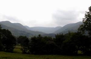 First glimpse of the mountains.