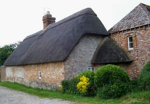Next door, the first thatched-roof I've ever seen.