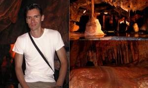 In the caves. It's funny, but some of the rock formations look remarkably like melted
cheese with crackers. I'm not kidding - they really do! Other parts of the cave are so smooth
that they look like the sort of caves they knocked up weekly on the Paramount sound-stages for Star Trek.
Apparently, underneath the existing cavens, there are miles of passageways under the large river
that still flows underground.
