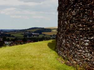 The view from the grassy path around the main wall of the castle.