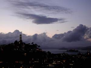 The clouds over Telegraph Hill on Sunday evening.