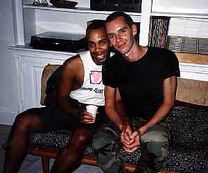 The more gay-friendly (and skinnier) Keith of the late eighties, along
with my then boyfriend.