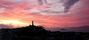 July 4th sunset over Telegraph Hill
