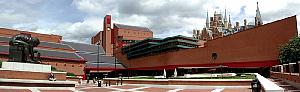 The spectacular new British Library, with St Pancras in the background.