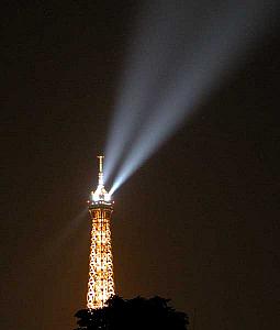 The view of the Eiffel Tower from our bedroom (make that Brett's bedroom)